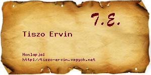Tiszo Ervin névjegykártya