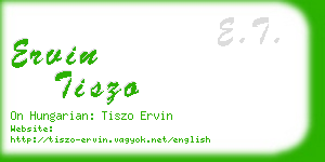 ervin tiszo business card